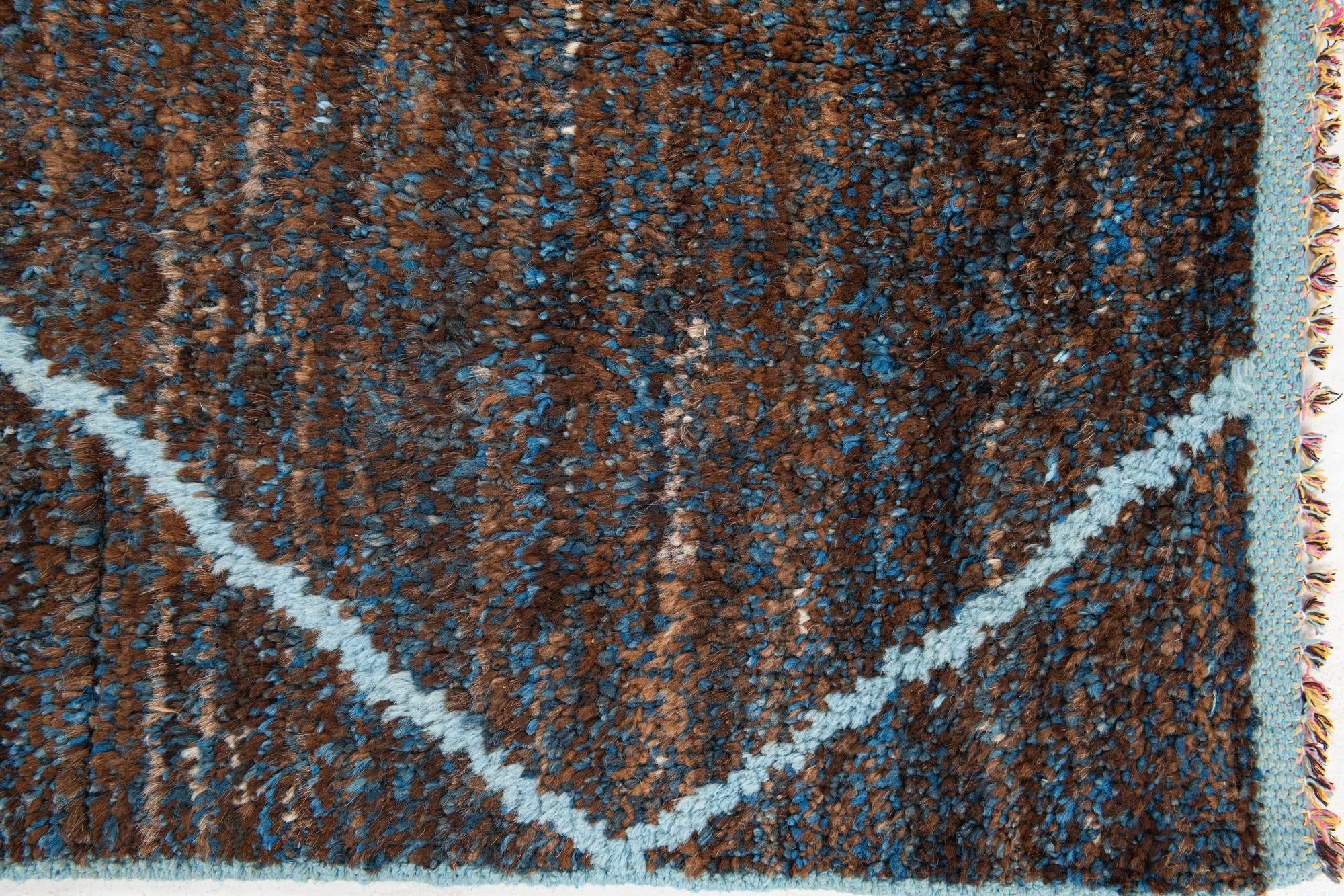 8' x 10' 3 Hand Knotted Moroccan Wool Rug