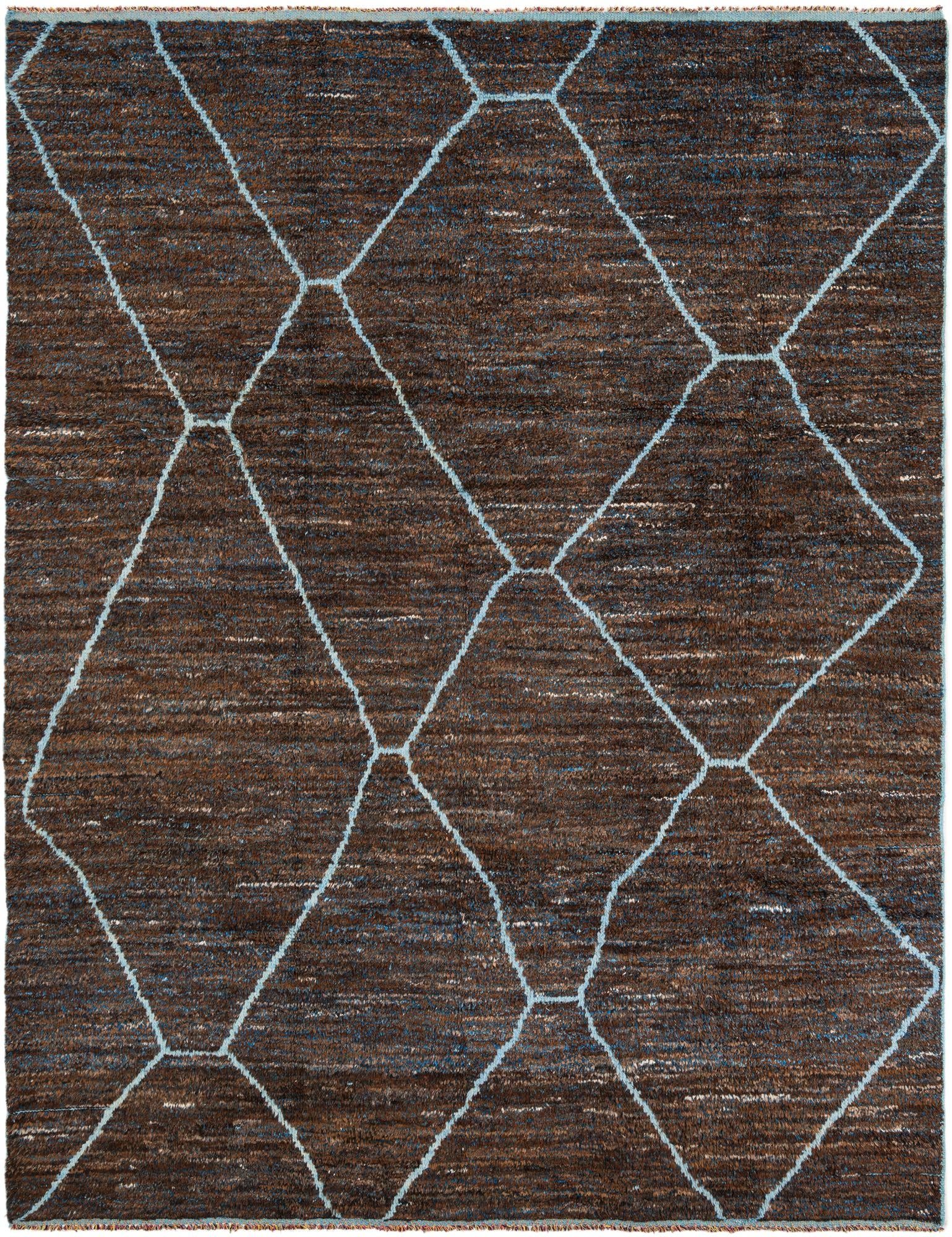 8' x 10' 3 Hand Knotted Moroccan Wool Rug