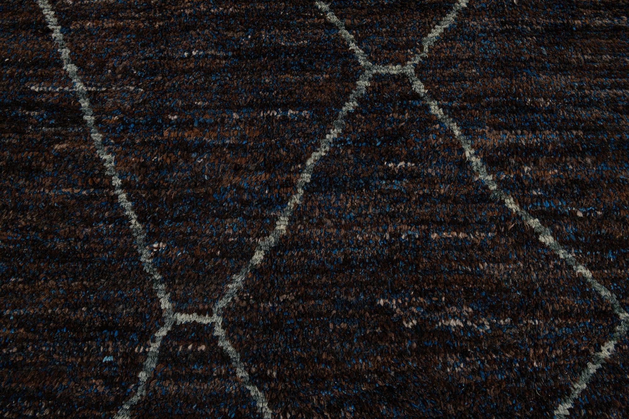 8' x 10' 9 Hand Knotted Moroccan Wool Rug