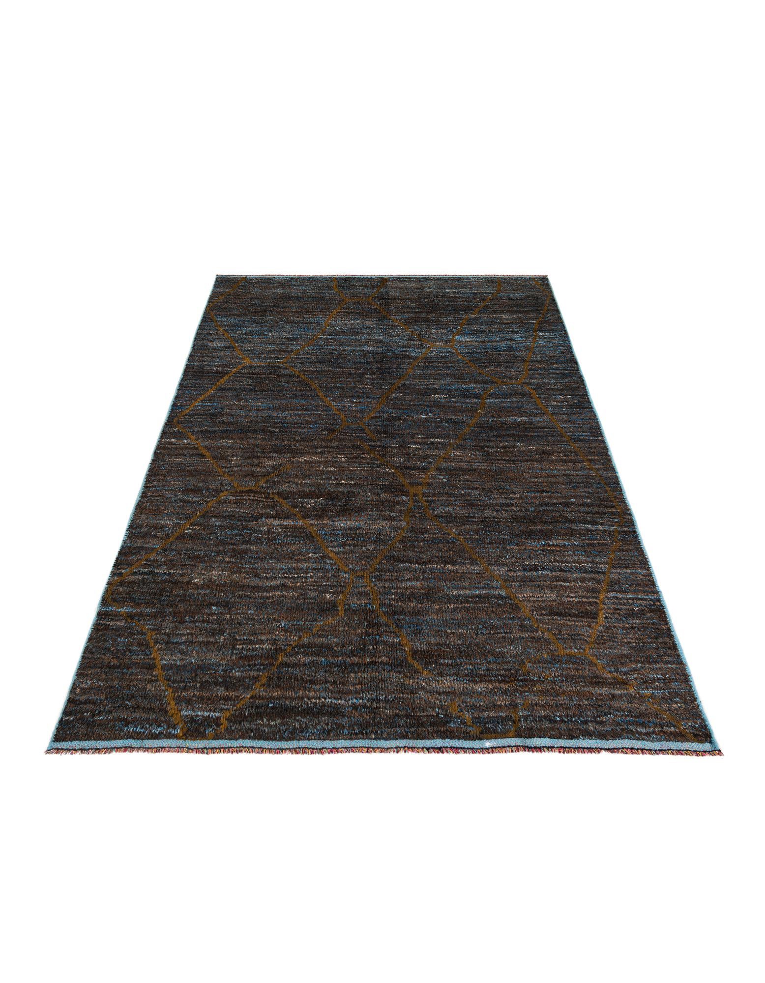 5' 10 x 8' 9 Hand Knotted Moroccan Wool Rug