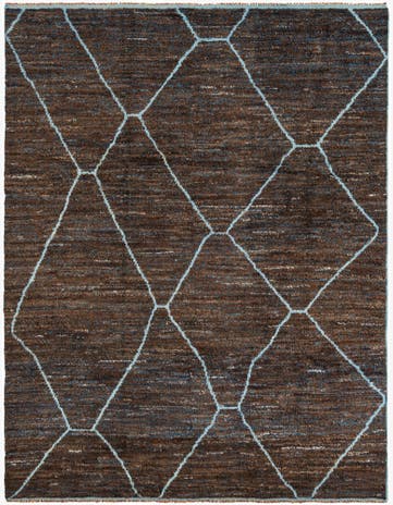 8' x 10' 3 Hand Knotted Moroccan Wool Rug