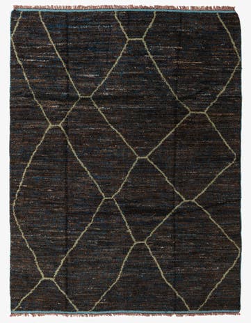 8' x 10' 4 Hand Knotted Moroccan Wool Rug
