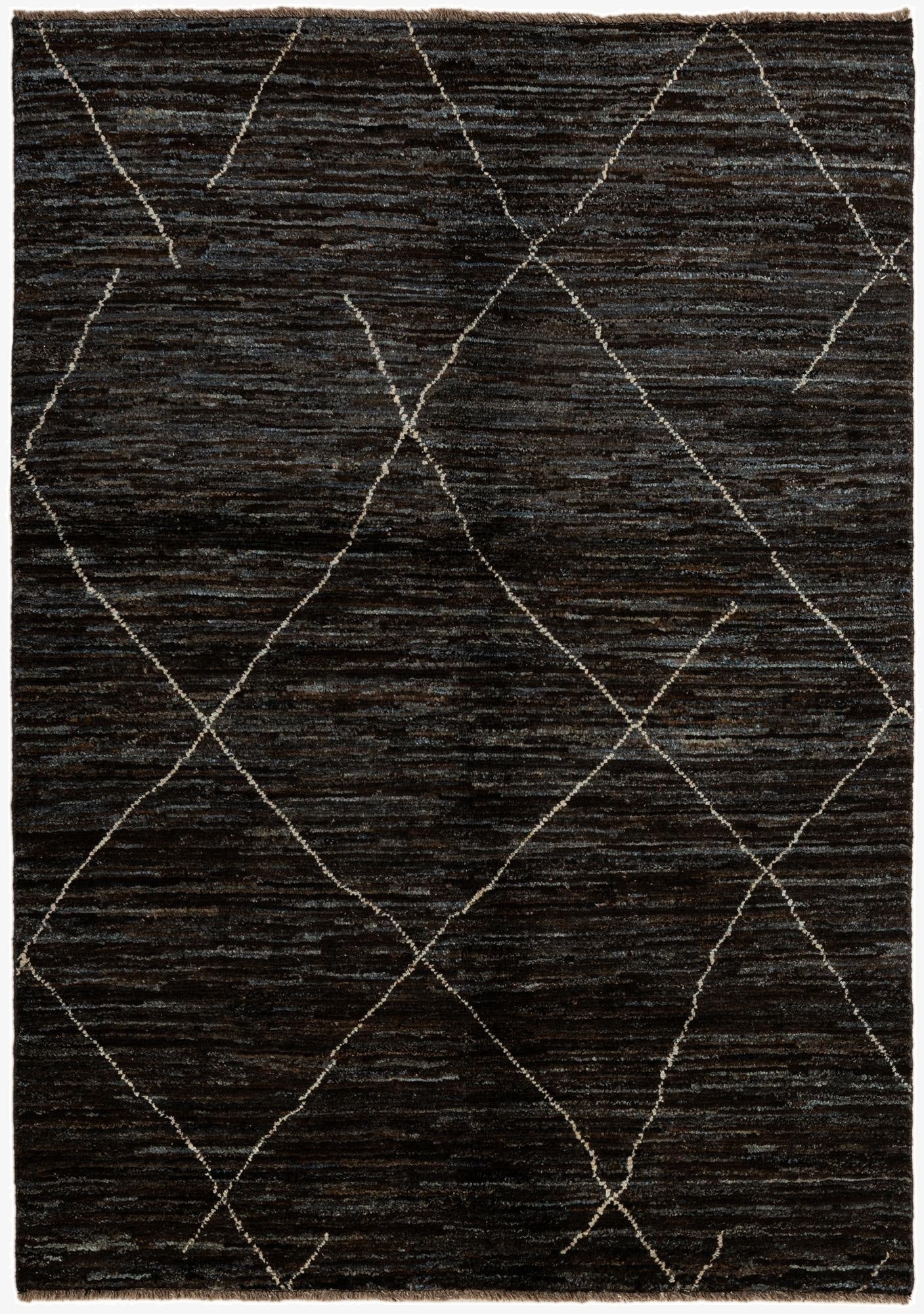 4' 7 x 6' 5  Hand Knotted Moroccan Wool Rug