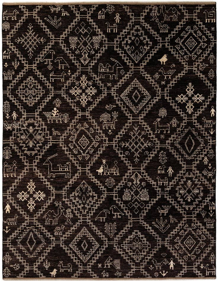 Detail image of 10' 2 x 14' 2 Hand Knotted Oushak Wool Rug