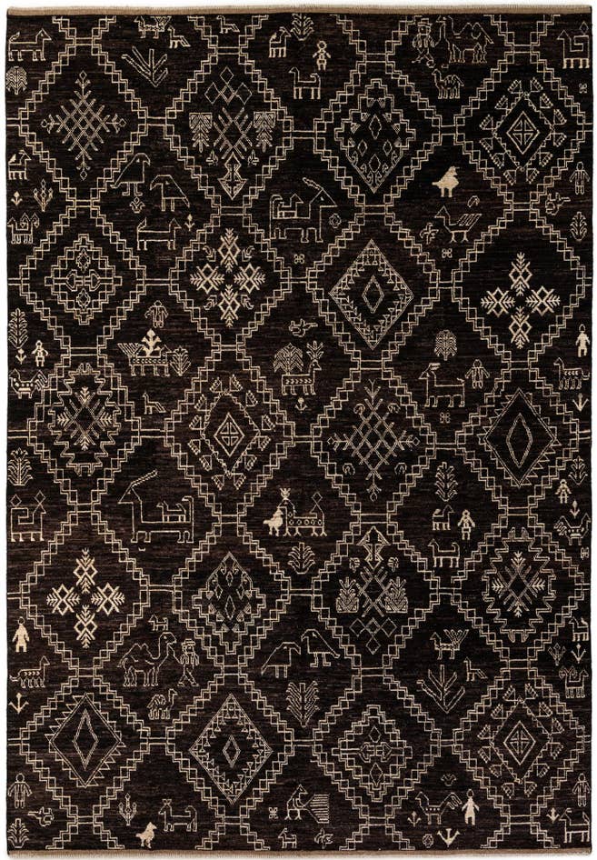 Detail image of 10' 2 x 14' 2 Hand Knotted Oushak Wool Rug