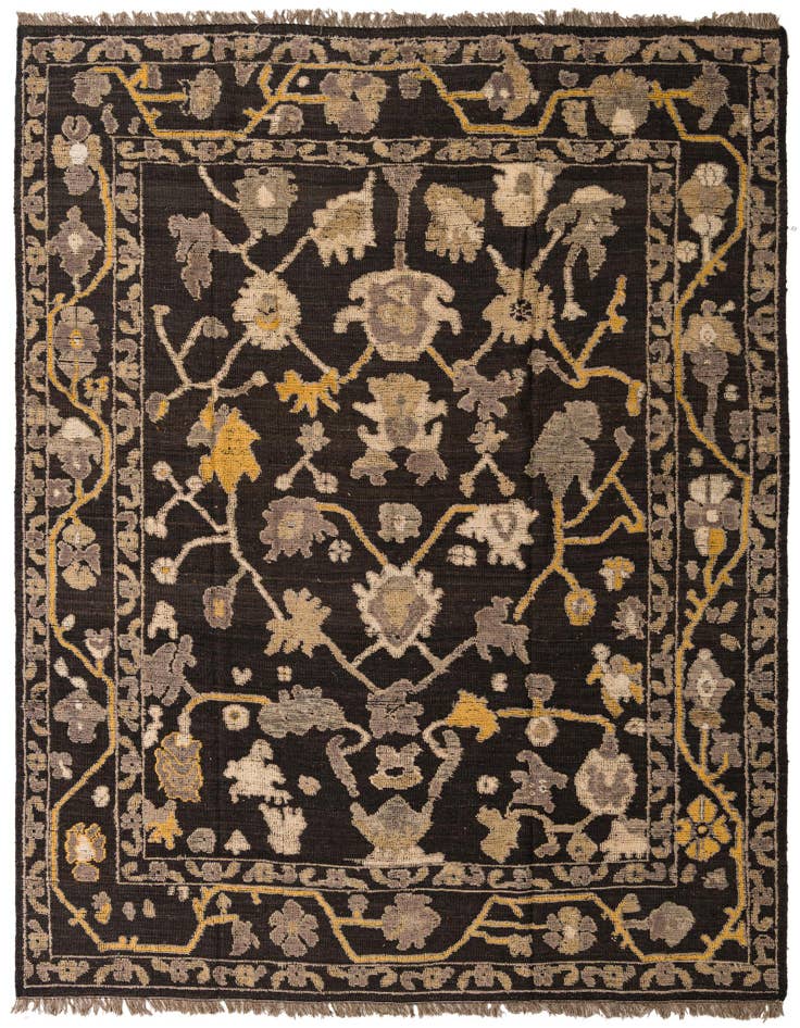 Detail image of 9' 2 x 12' 3 Hand Knotted Oushak Wool Rug