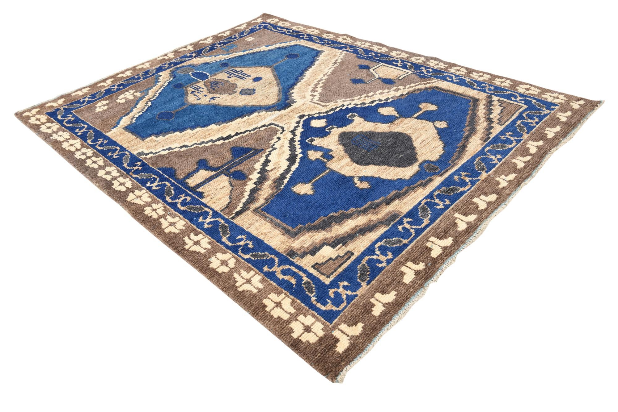 8' x 10' Hand Knotted Oushak Wool Rug