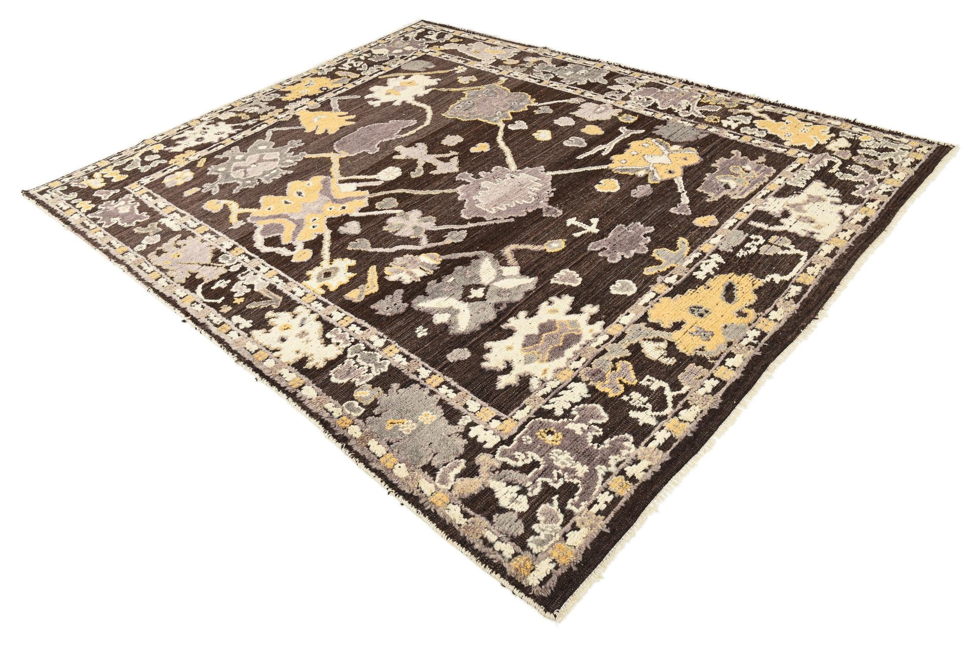 8' 5 x 10' 3 Hand Knotted Oushak Wool Rug