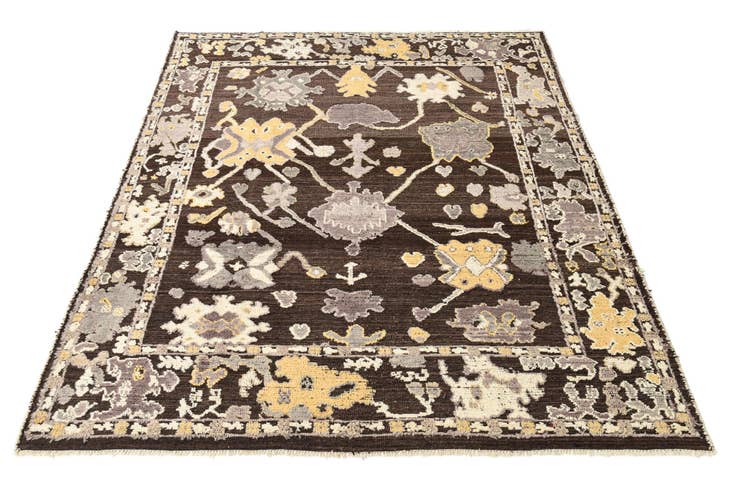 Detail image of 8' 5 x 10' 3 Hand Knotted Oushak Wool Rug
