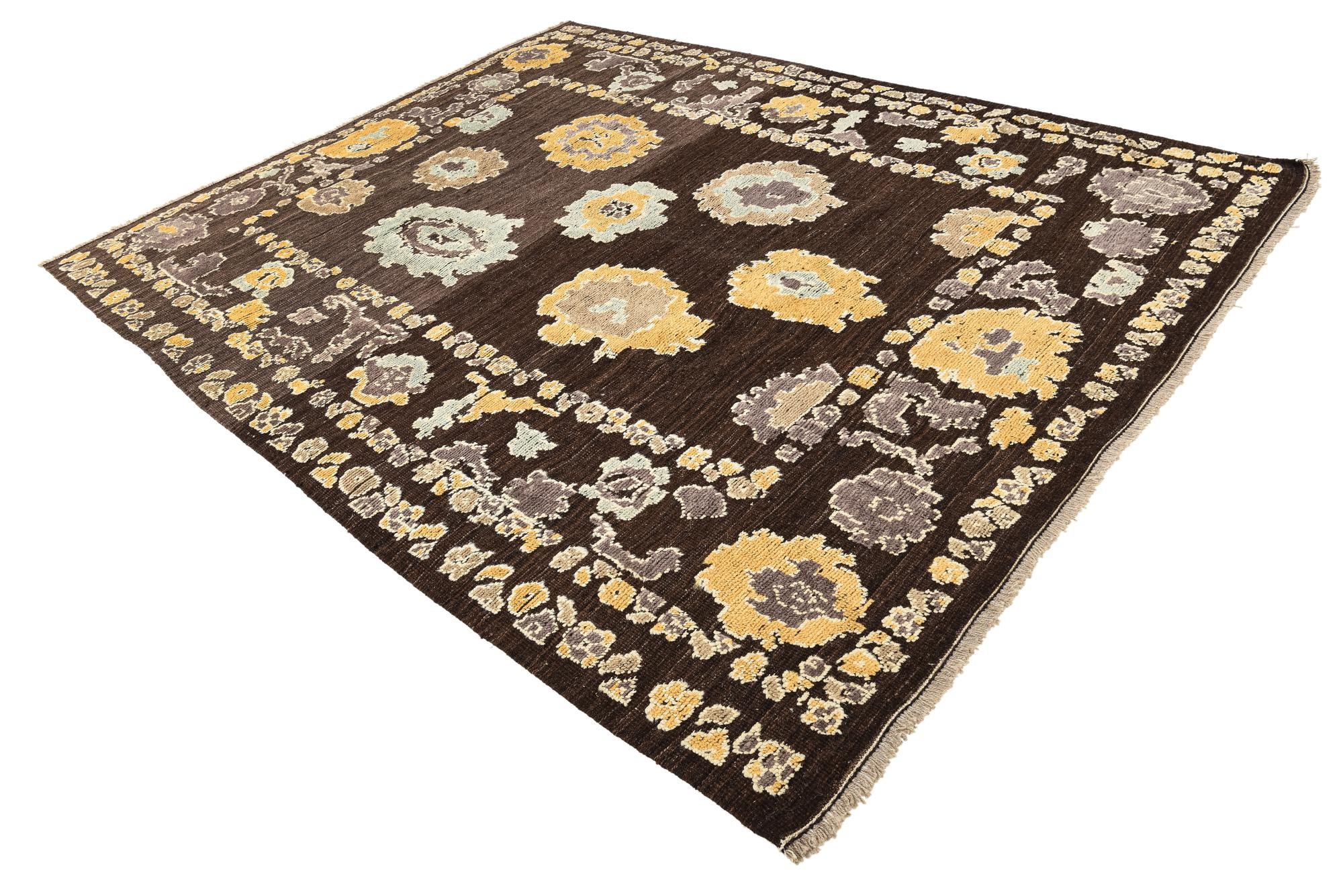 8' 2 x 10' 6 Hand Knotted Oushak Wool Rug