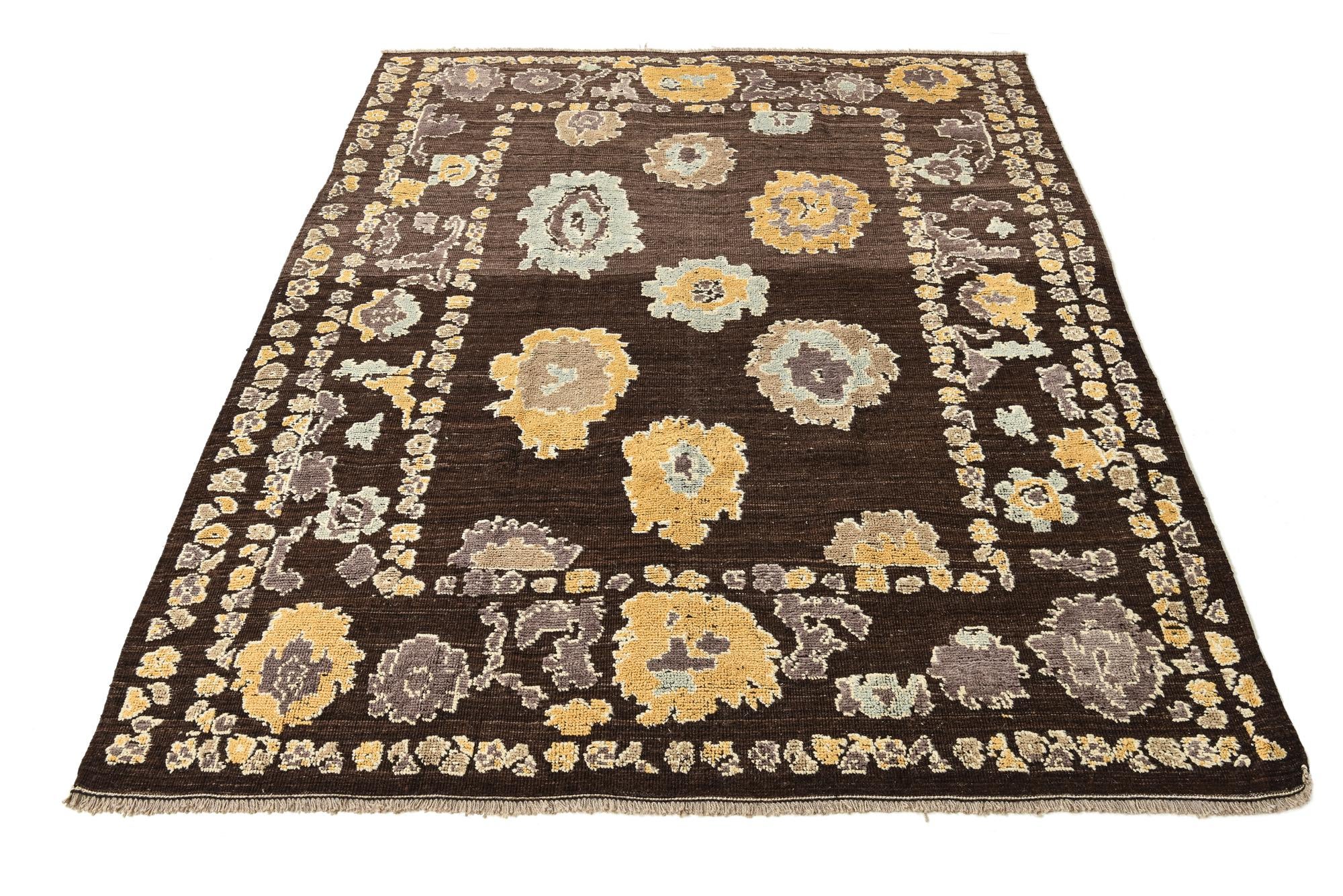 8' 2 x 10' 6 Hand Knotted Oushak Wool Rug