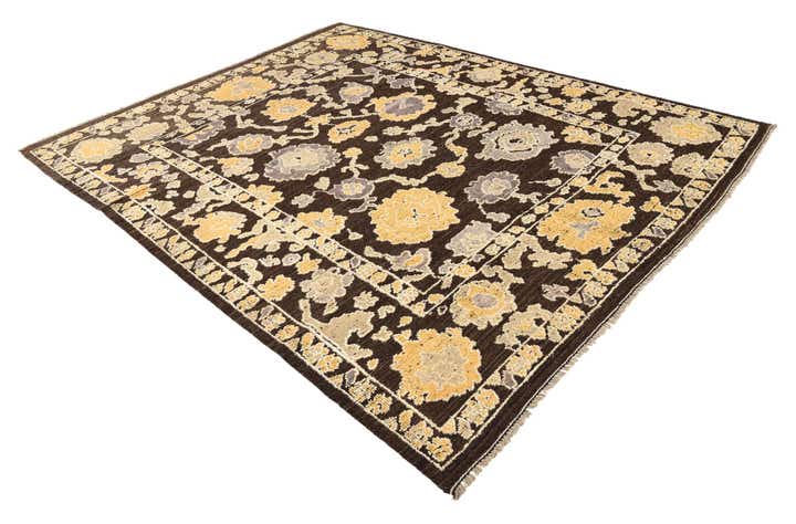 8' 5 x 10' 6 Hand Knotted Oushak Wool Rug