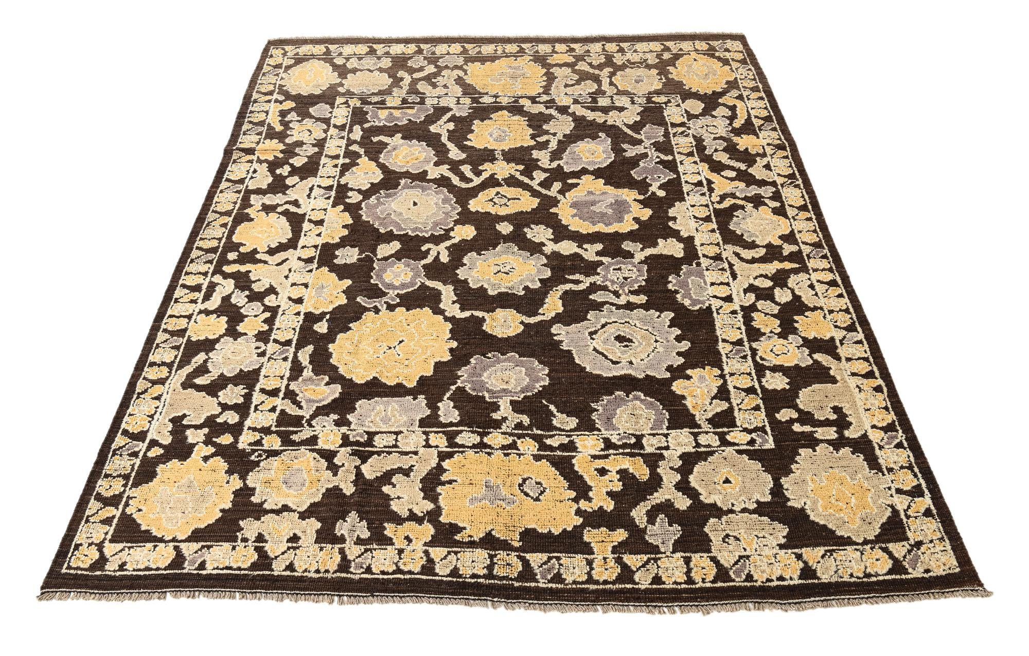 8' 5 x 10' 6 Hand Knotted Oushak Wool Rug