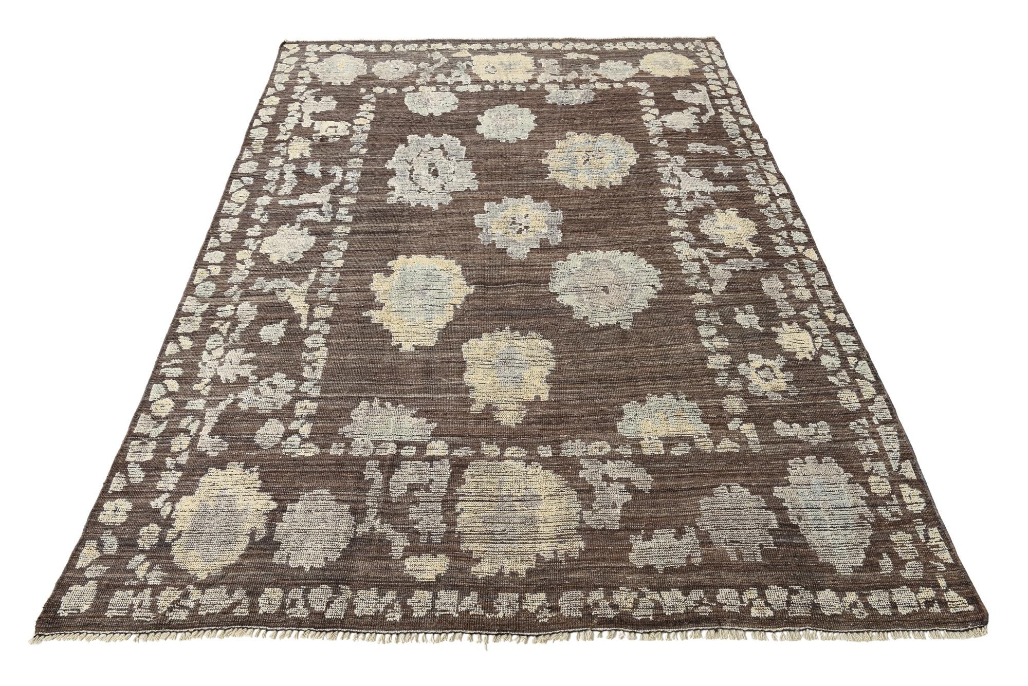 8' 8 x 12' 1 Hand Knotted Oushak Wool Rug