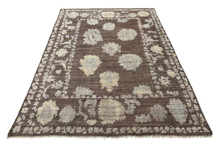 8' 8 x 12' 1 Hand Knotted Oushak Wool Rug