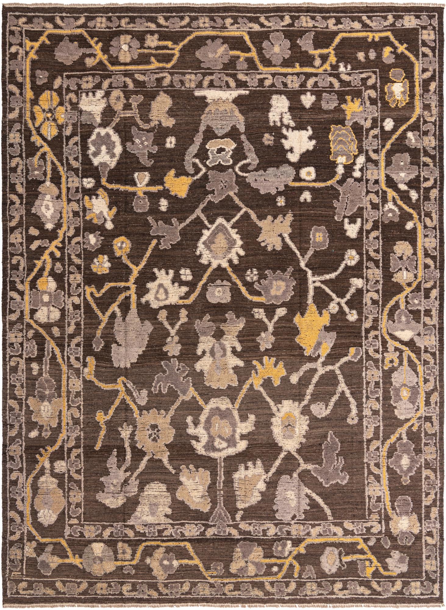 9' 2 x 12' 8 Hand Knotted Oushak Wool Rug