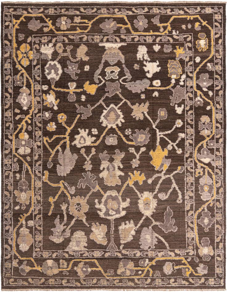 Detail image of 9' 2 x 12' 8 Hand Knotted Oushak Wool Rug