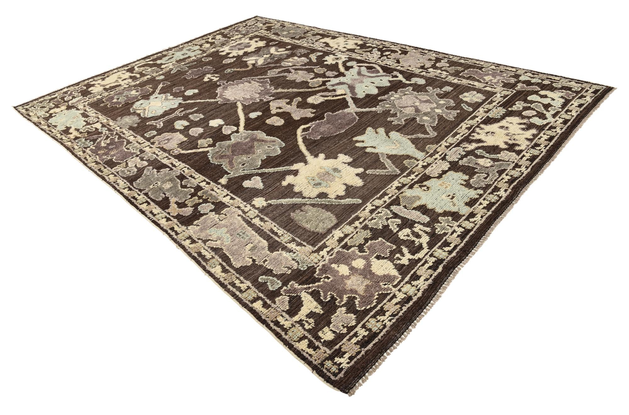 9' 4 x 13' Hand Knotted Oushak Wool Rug
