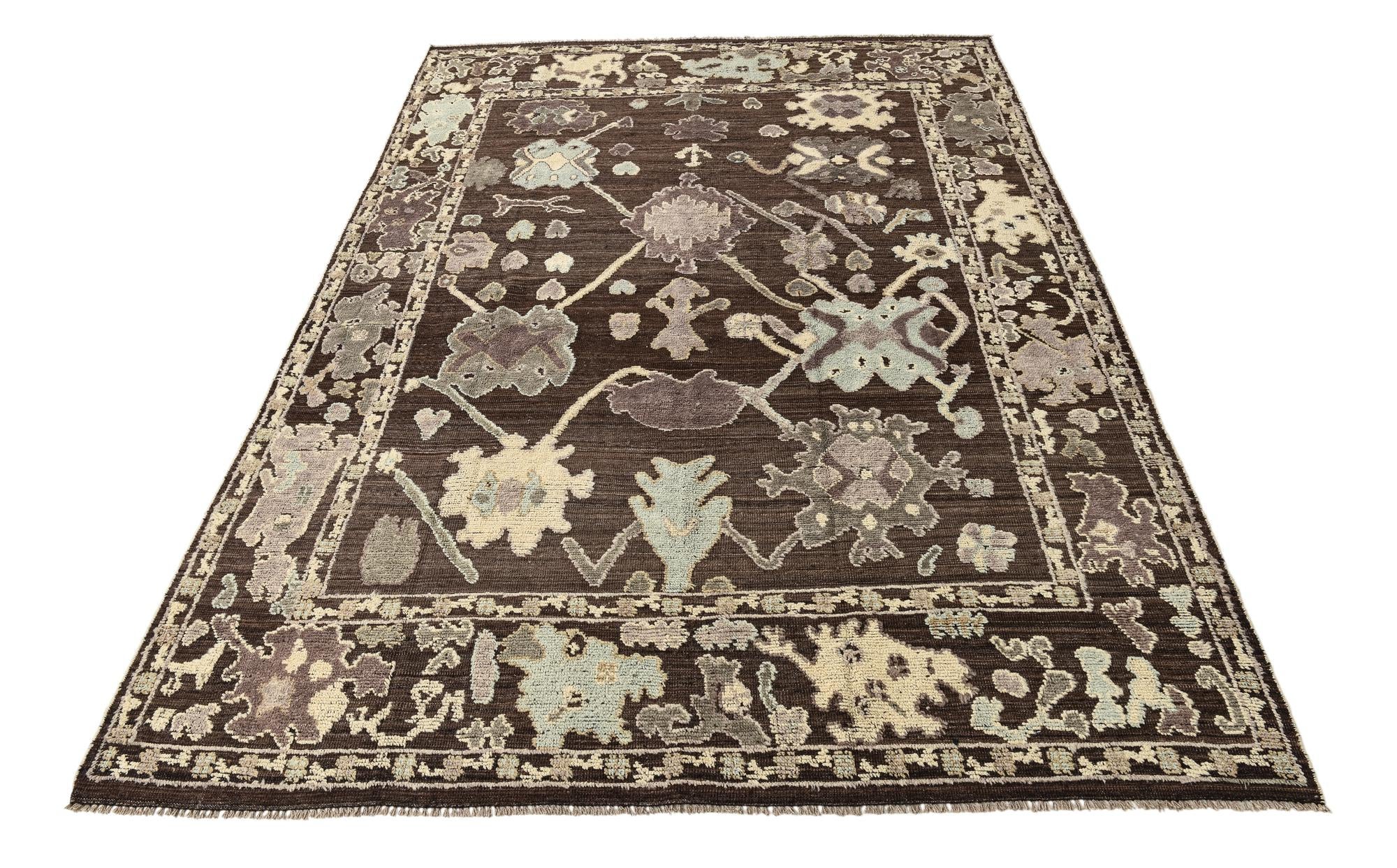 9' 4 x 13' Hand Knotted Oushak Wool Rug