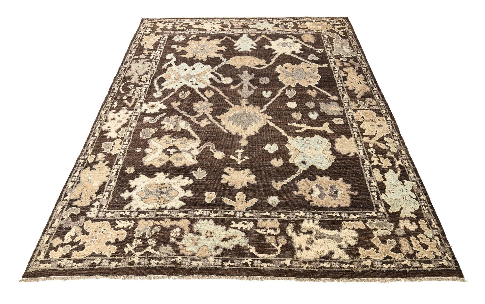 9' 4 x 12' 3 Hand Knotted Oushak Wool Rug