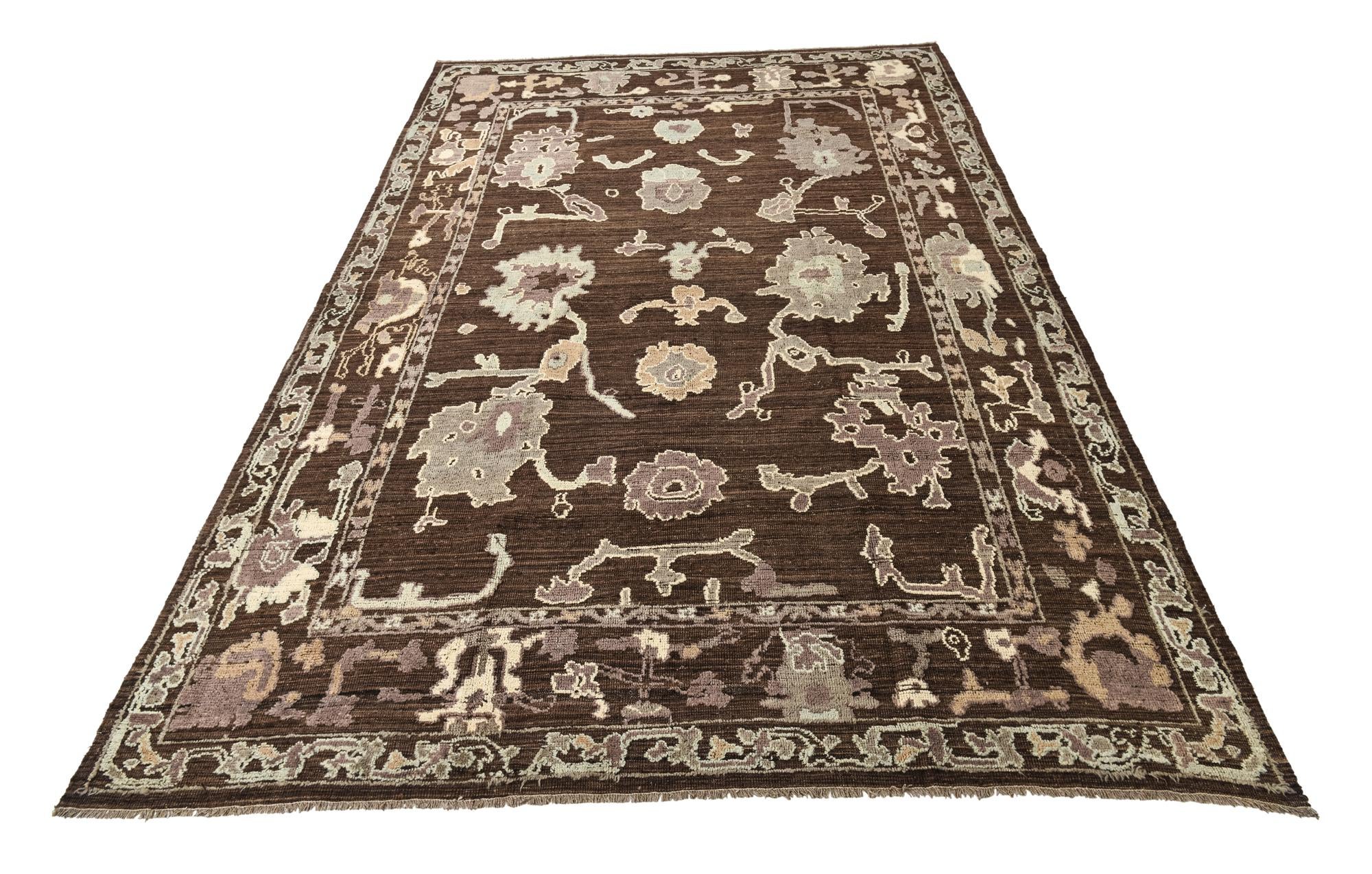 10' 4 x 14' 10 Hand Knotted Oushak Wool Rug