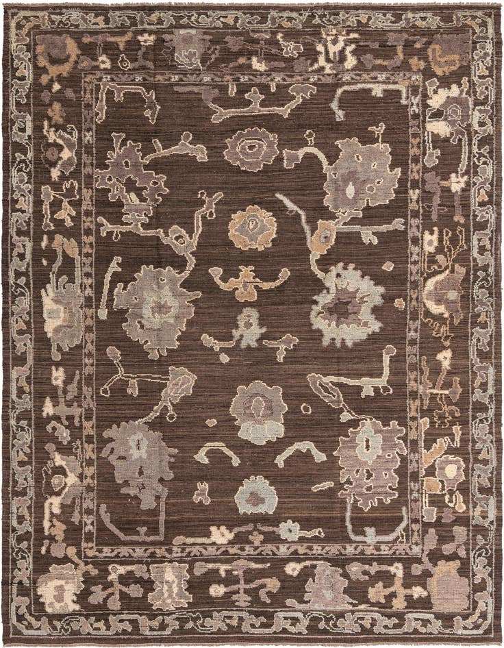 Detail image of 10' 4 x 14' 10 Hand Knotted Oushak Wool Rug