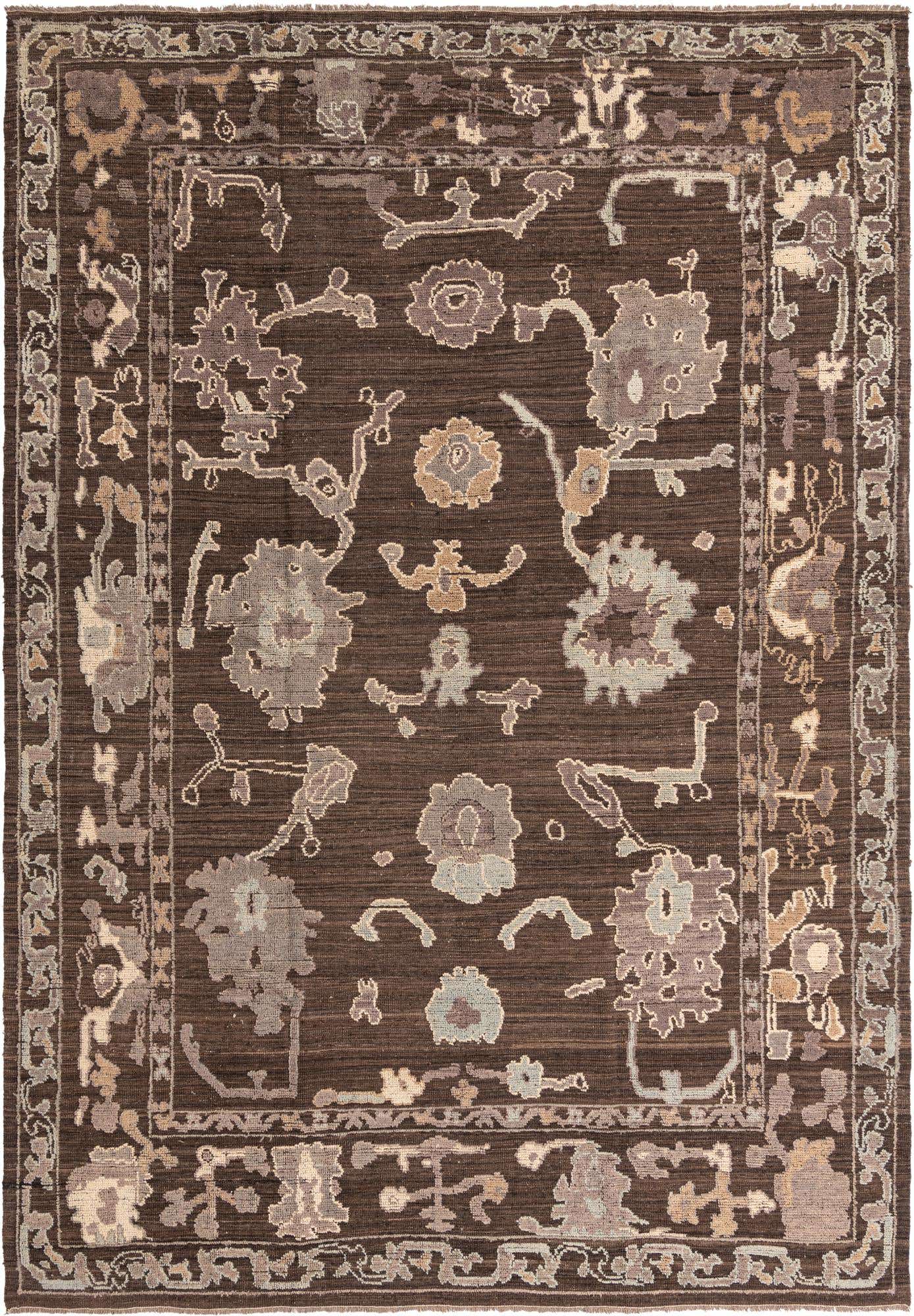 10' 4 x 14' 10 Hand Knotted Oushak Wool Rug