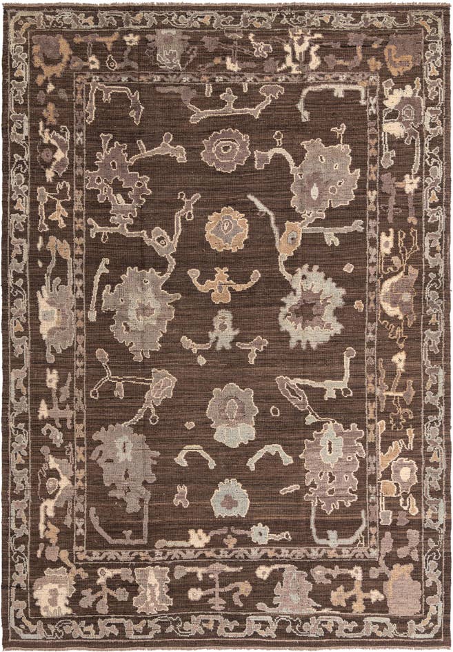 Detail image of 10' 4 x 14' 10 Hand Knotted Oushak Wool Rug
