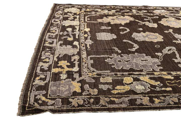 10' 2 x 14' 3 Hand Knotted Oushak Wool Rug