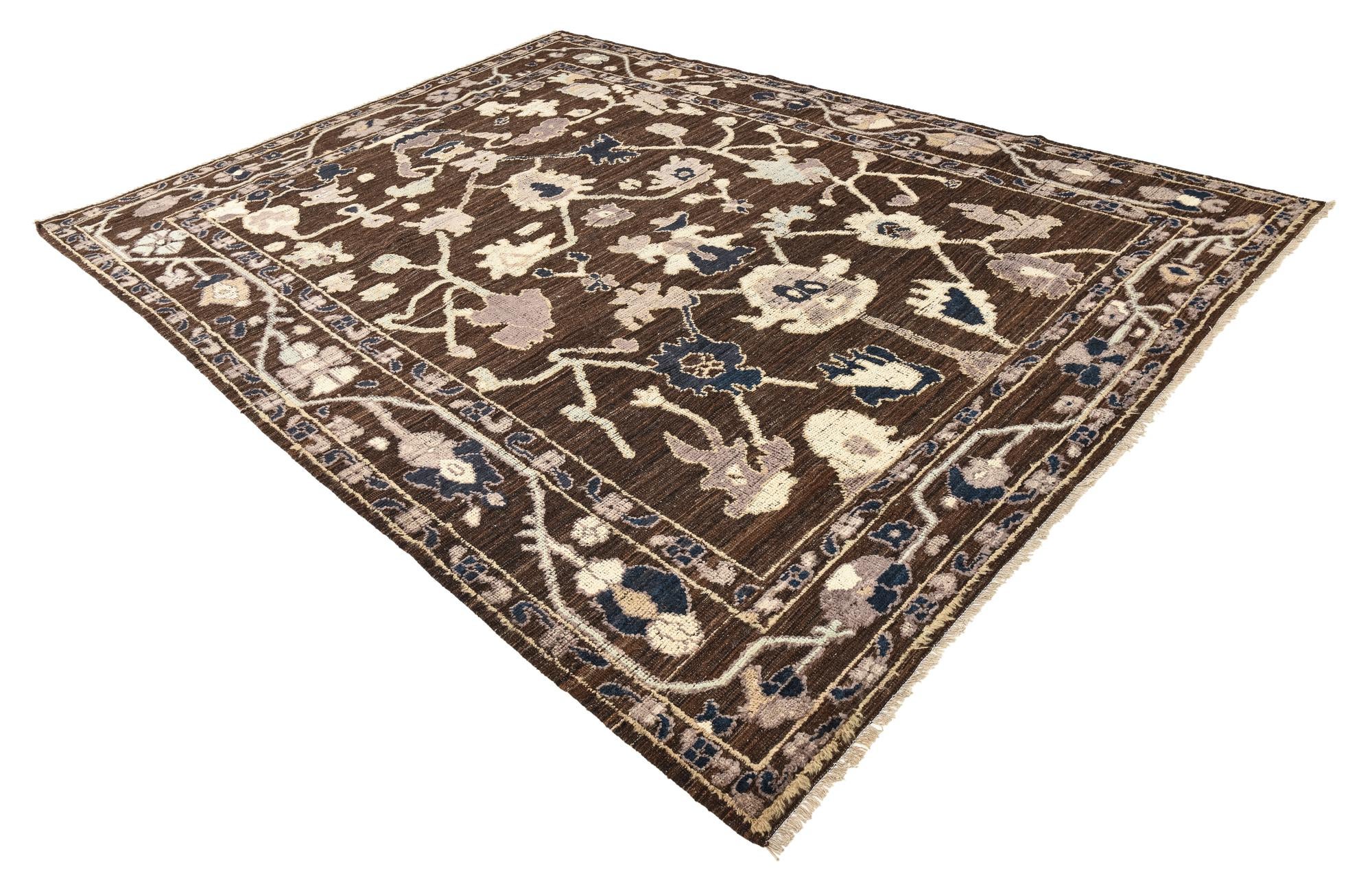 9' x 12' 2 Hand Knotted Oushak Wool Rug