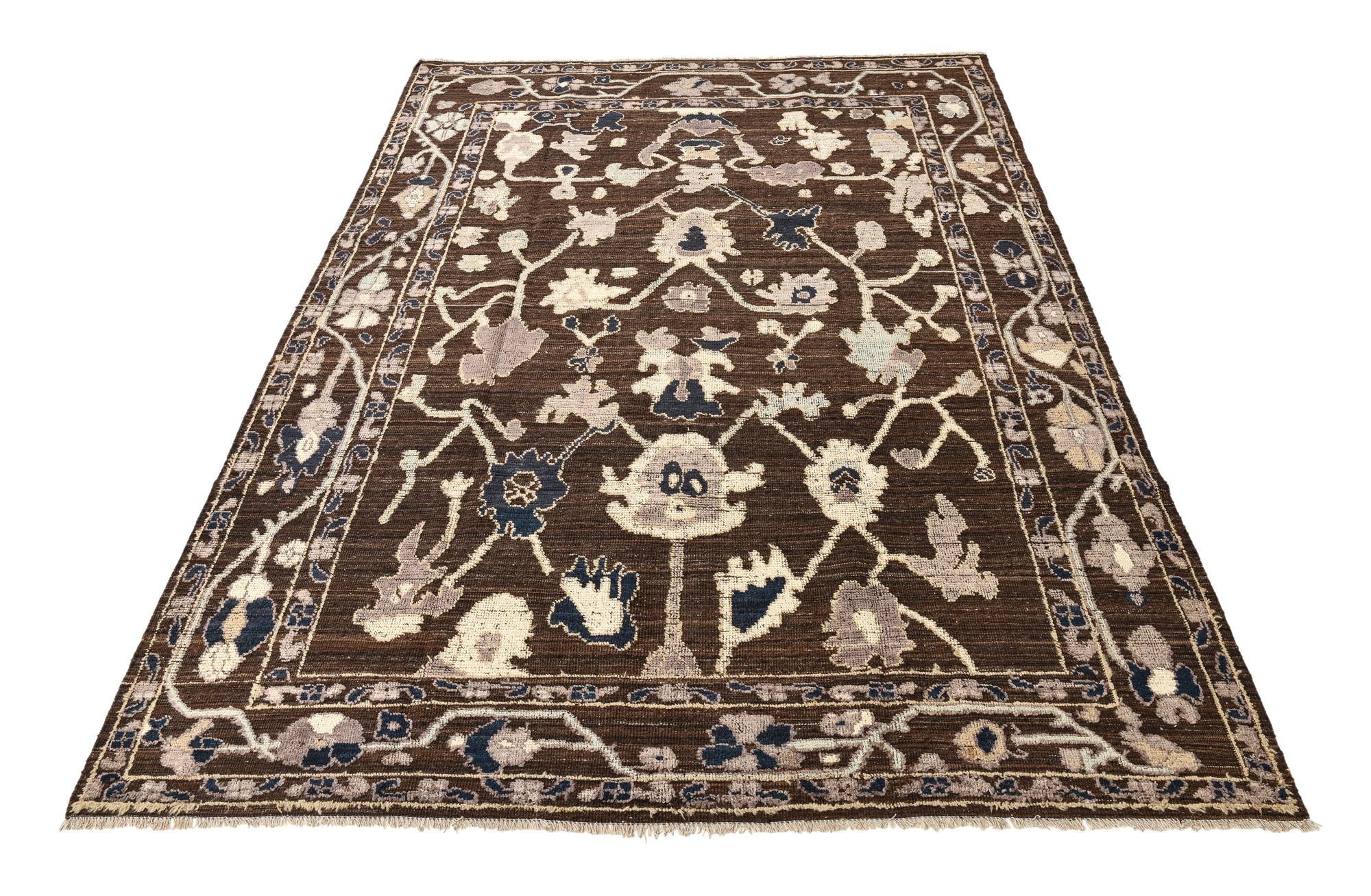 9' x 12' 2 Hand Knotted Oushak Wool Rug