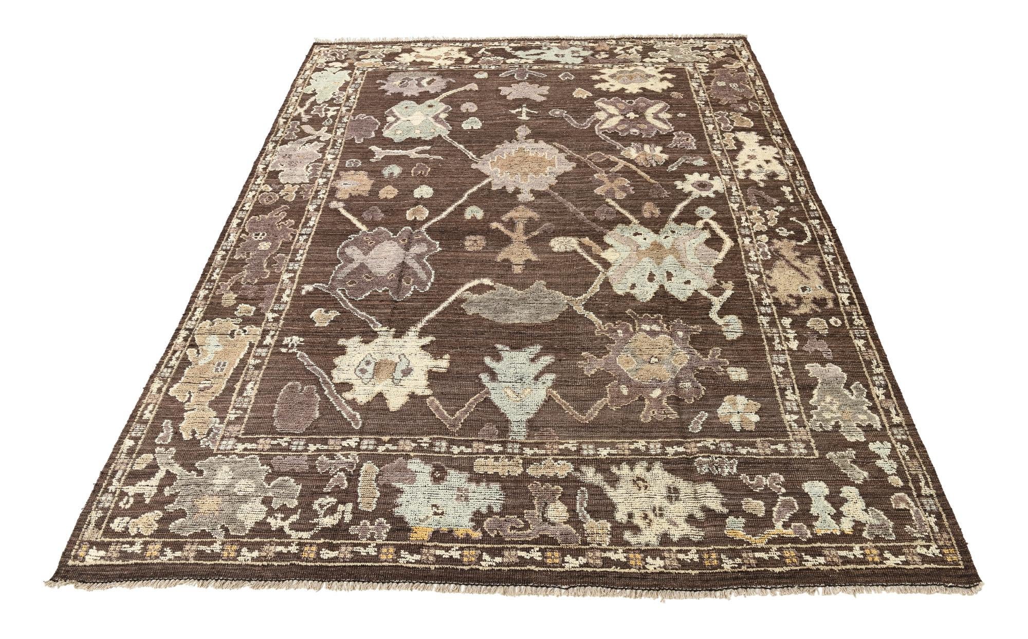 9' 4 x 12' 3 Hand Knotted Oushak Wool Rug
