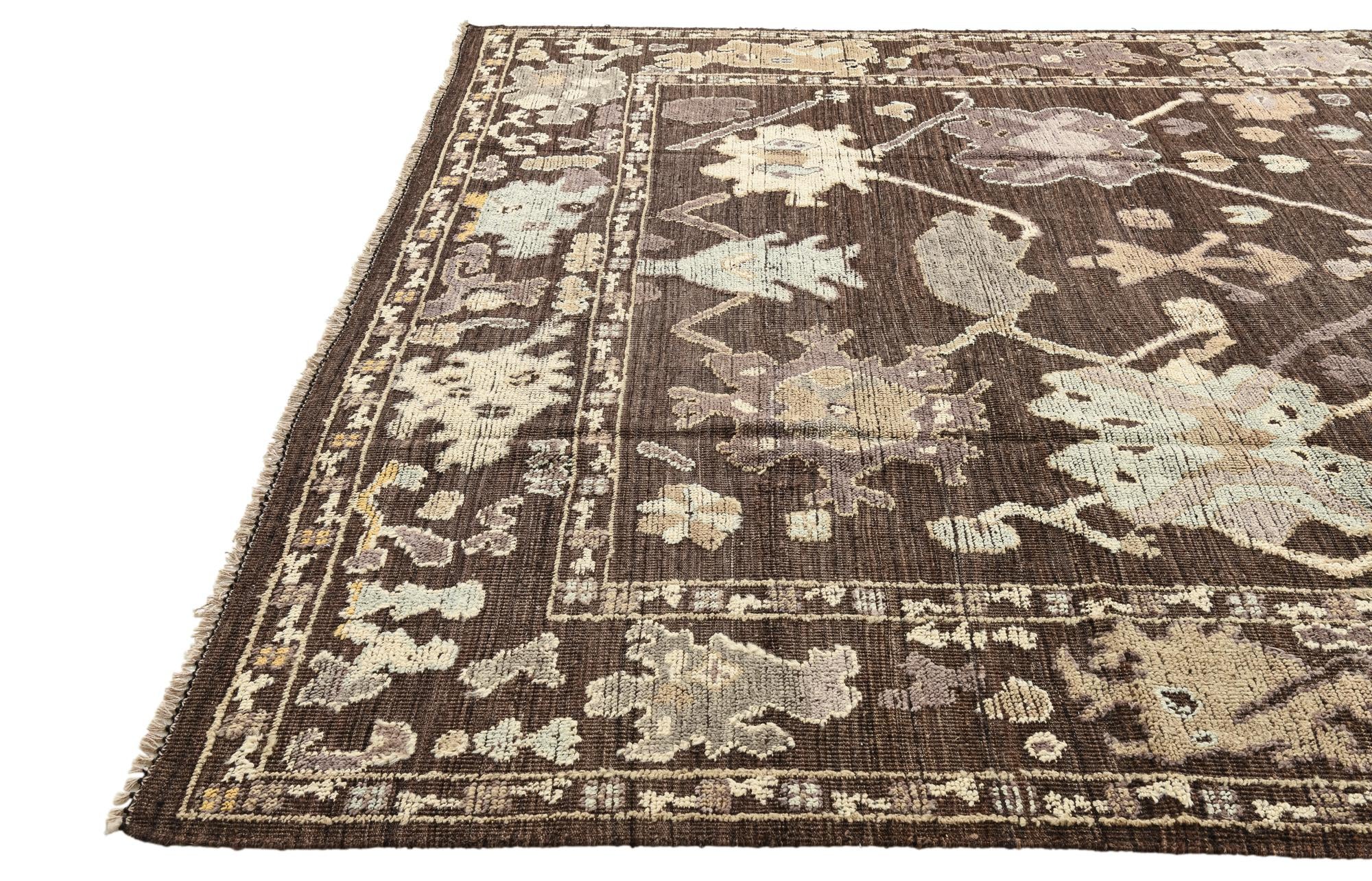 9' 4 x 12' 3 Hand Knotted Oushak Wool Rug