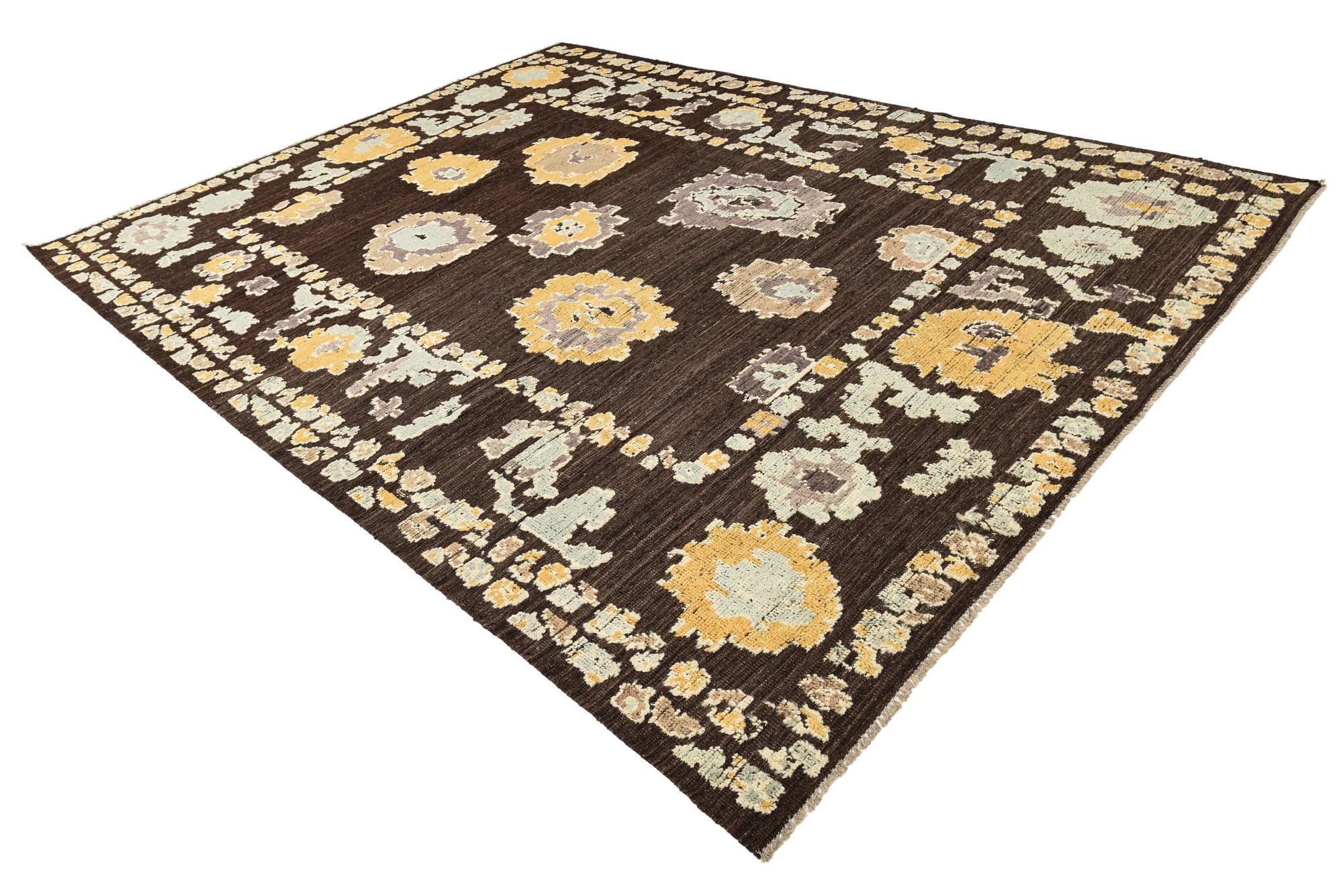 9' 3 x 12' 3 Hand Knotted Oushak Wool Rug