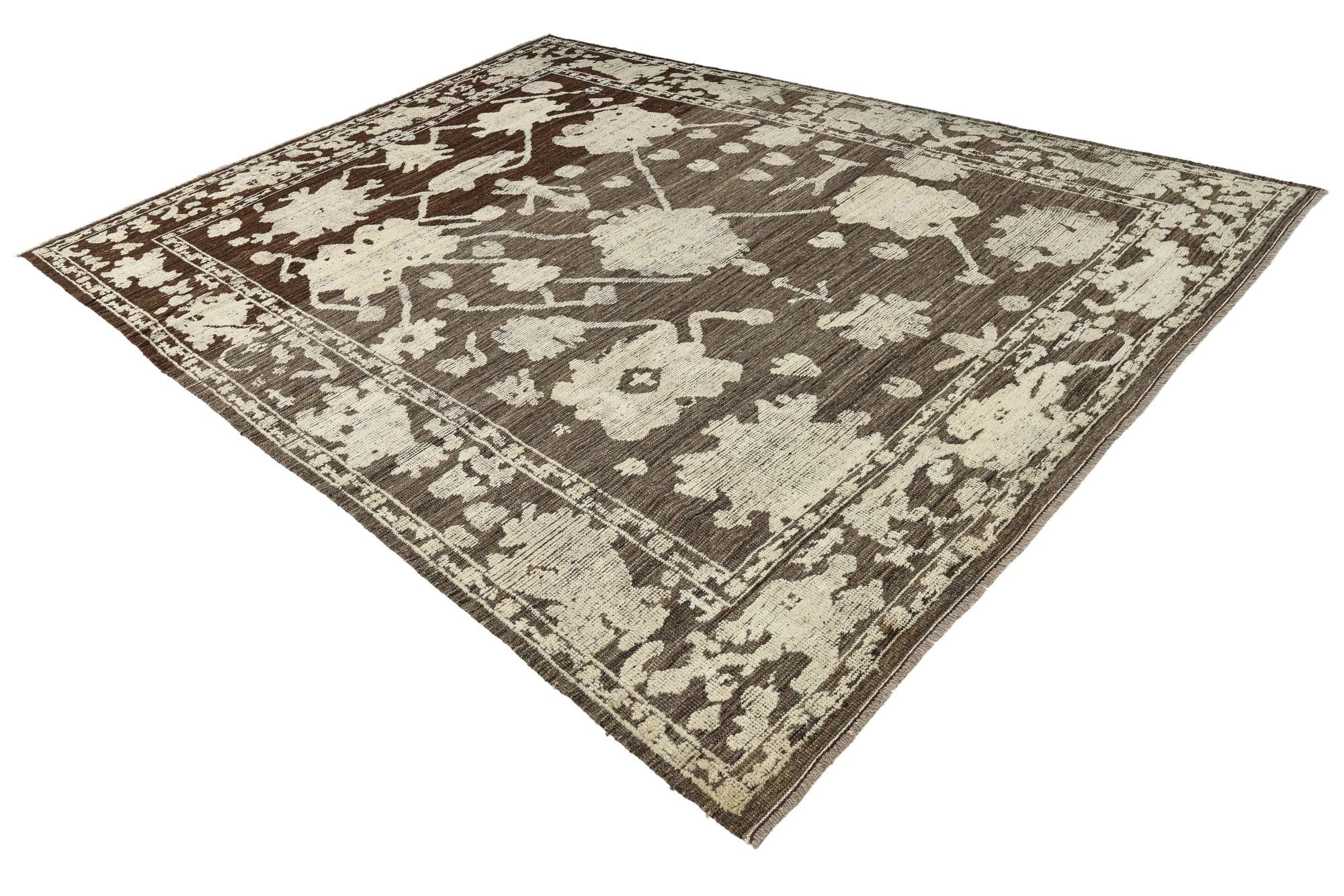 9' 3 x 12' 7 Hand Knotted Oushak Wool Rug