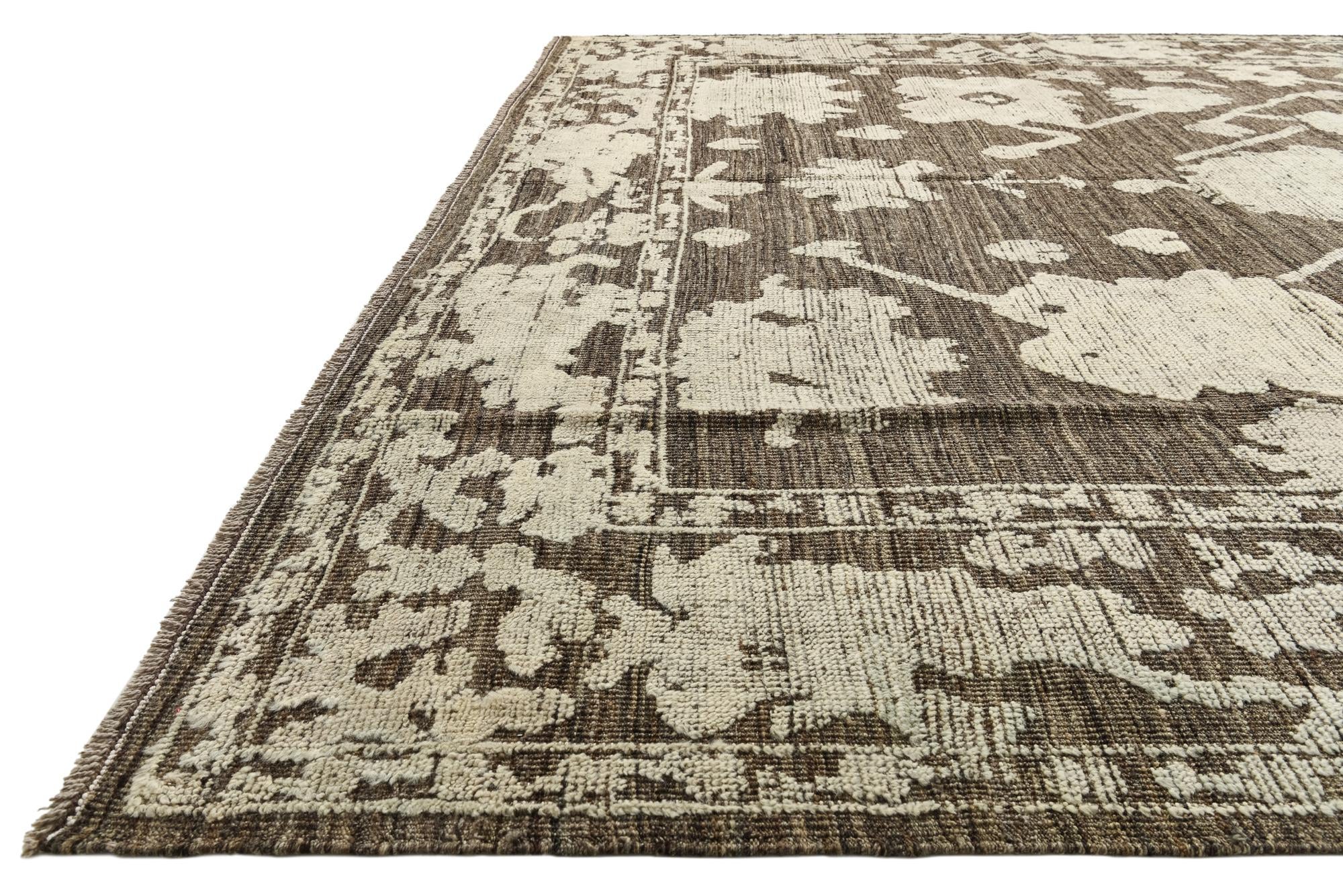 9' 3 x 12' 7 Hand Knotted Oushak Wool Rug