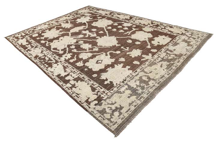 9' 1 x 12' 7 Hand Knotted Oushak Wool Rug