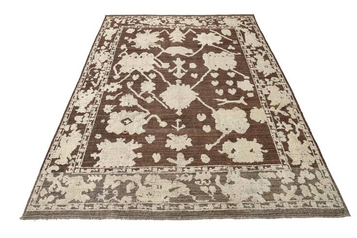 Detail image of 9' 1 x 12' 7 Hand Knotted Oushak Wool Rug