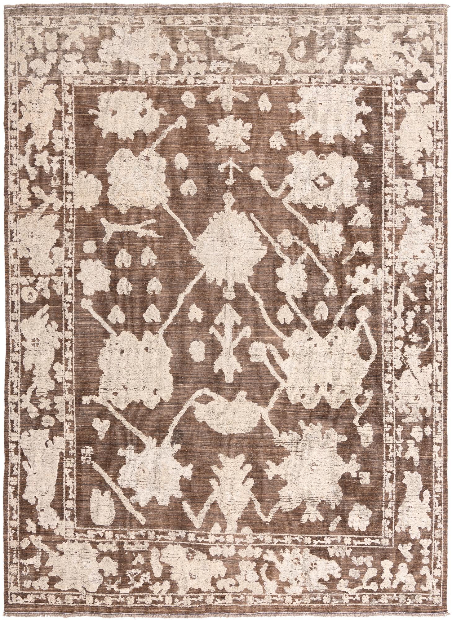9' 1 x 12' 7 Hand Knotted Oushak Wool Rug