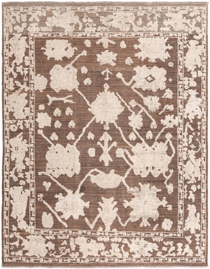 Detail image of 9' 1 x 12' 7 Hand Knotted Oushak Wool Rug