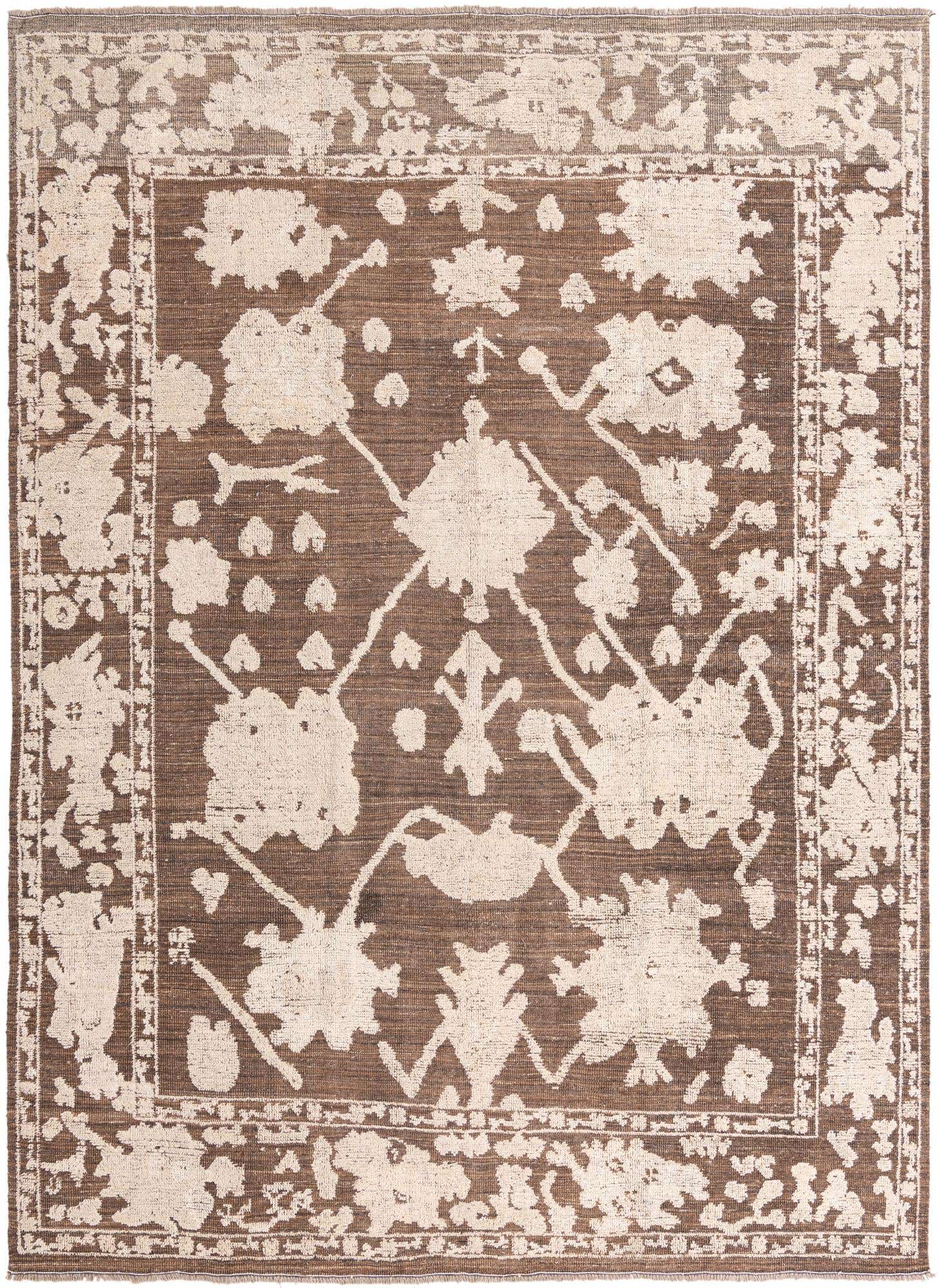 9' 1 x 12' 7 Hand Knotted Oushak Wool Rug