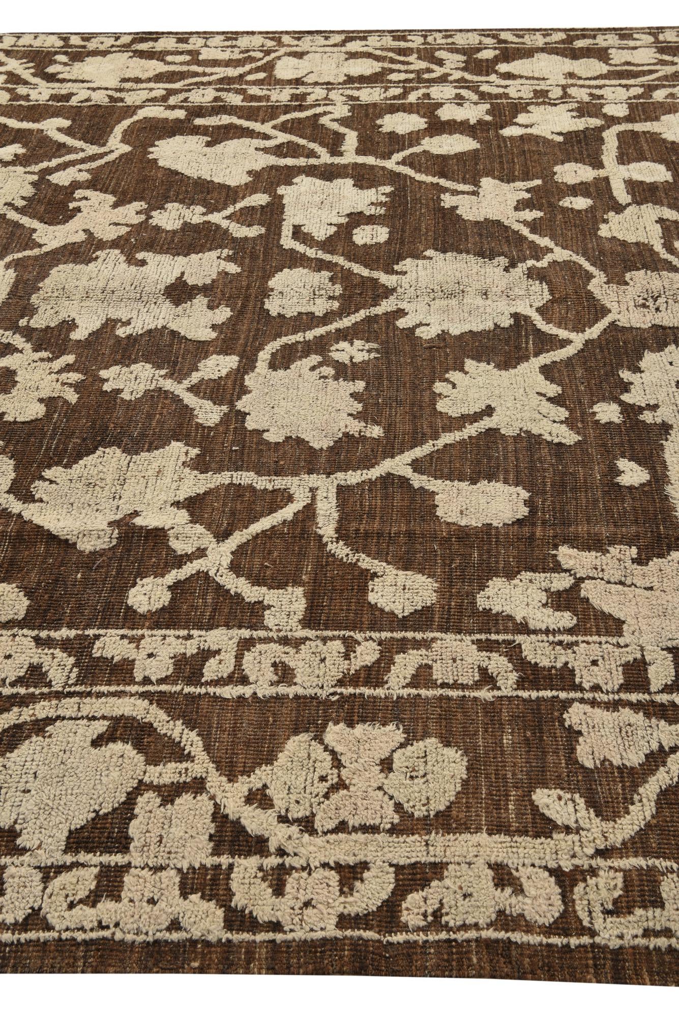 9' 2 x 12' 1 Hand Knotted Oushak Wool Rug
