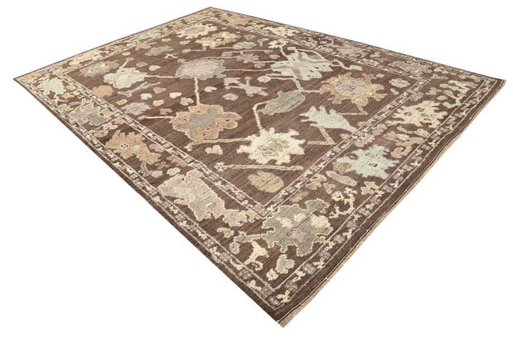 9' 2 x 13' Hand Knotted Oushak Wool Rug