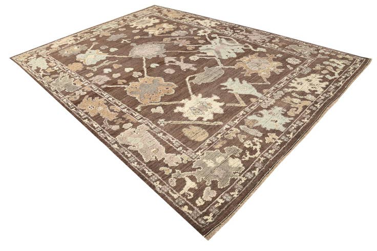 Detail image of 9' 2 x 13' Hand Knotted Oushak Wool Rug
