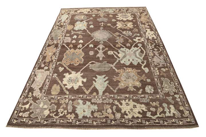 9' 2 x 13' Hand Knotted Oushak Wool Rug