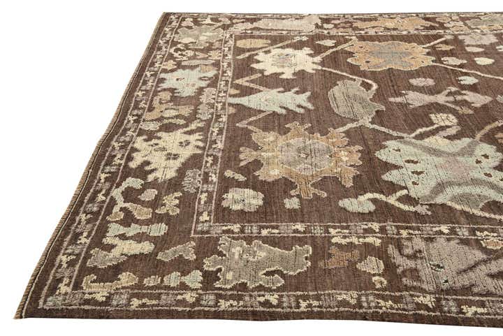 9' 2 x 13' Hand Knotted Oushak Wool Rug