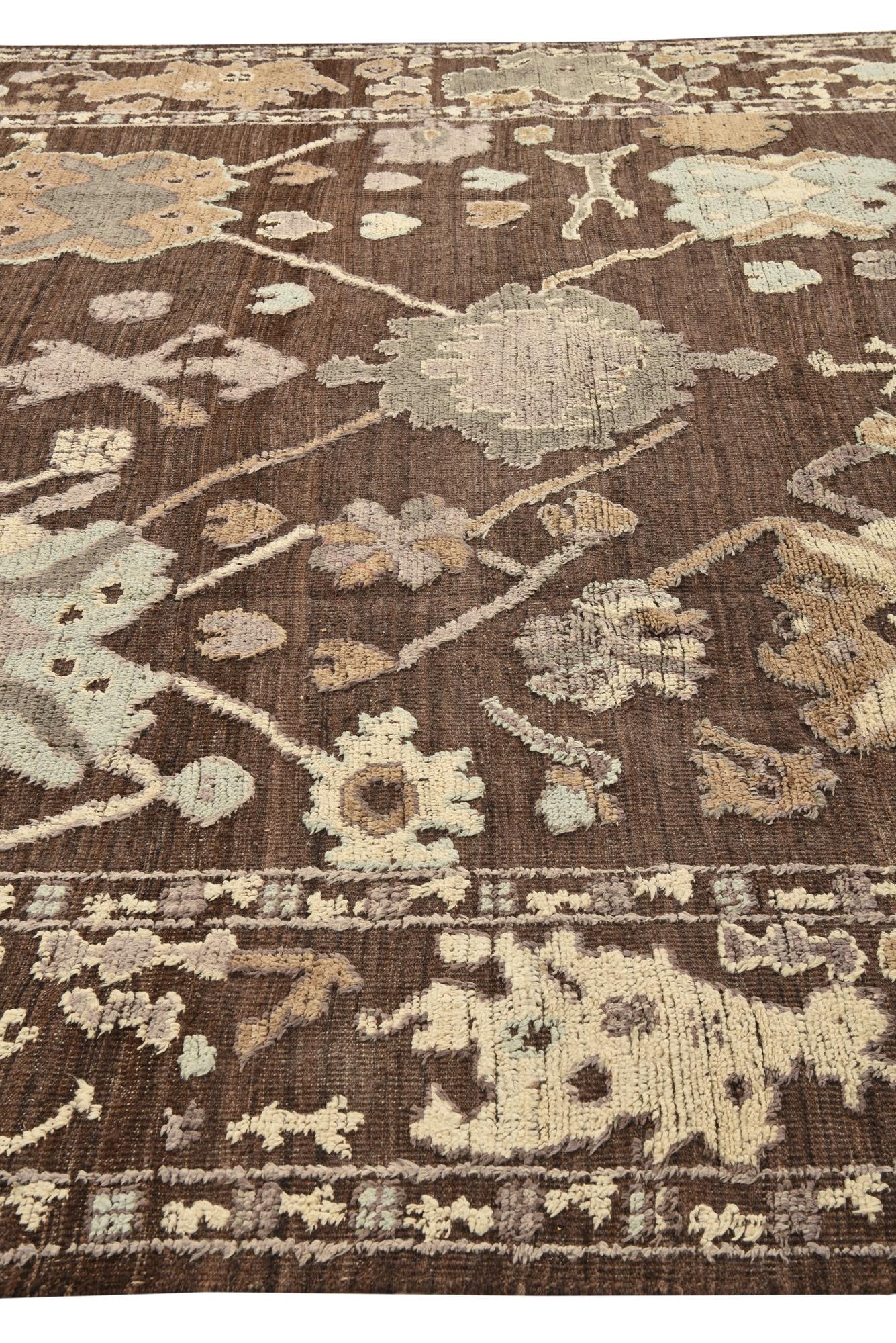 9' 2 x 13' Hand Knotted Oushak Wool Rug