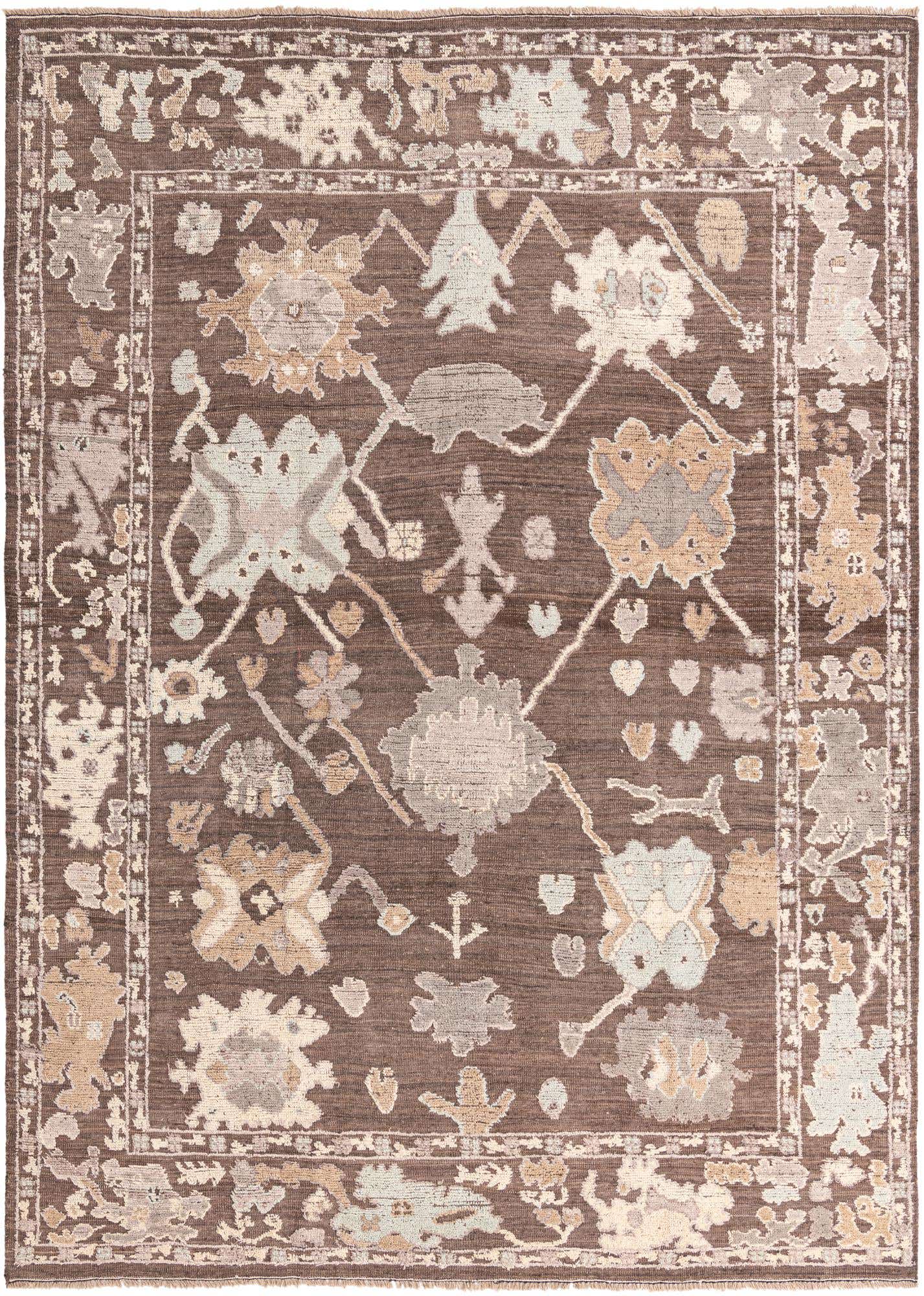 9' 2 x 13' Hand Knotted Oushak Wool Rug