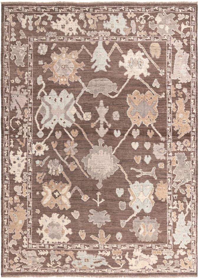 Detail image of 9' 2 x 13' Hand Knotted Oushak Wool Rug