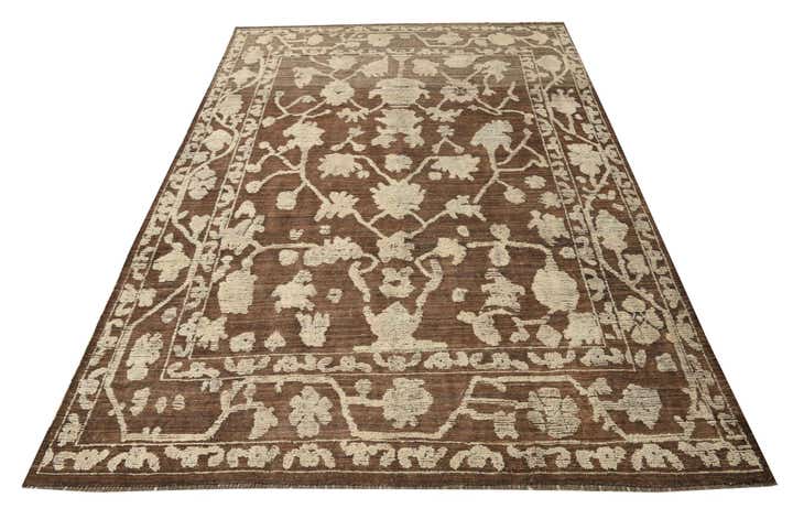9' 1 x 13' Hand Knotted Oushak Wool Rug